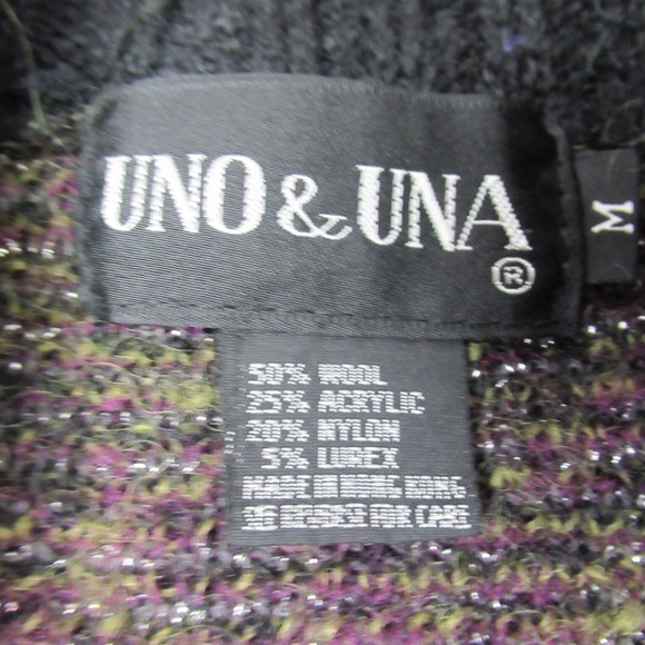 Uno & Una Vintage Wool Blend Knit Cardigan Size Medium Oversized - Picture 11 of 12